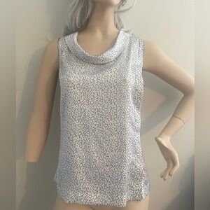 Ann Taylor navy/white blouse